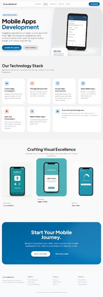 Mobile app on smartphone
